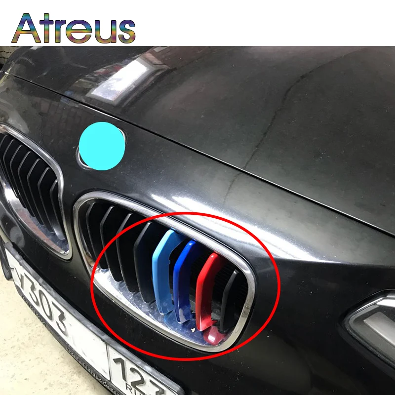 Atreus 3 шт. 3D Автомобильная передняя решетка радиатора спортивные полосы наклейки