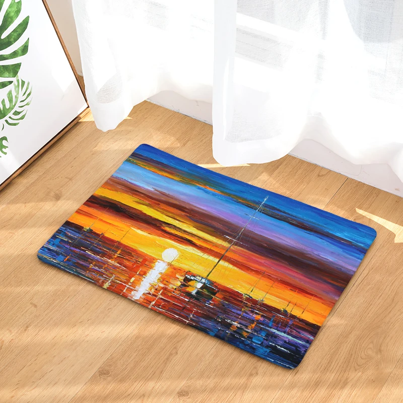2017 живопись маслом работы Печать ковры Нескользящие кухонные коврики для дома