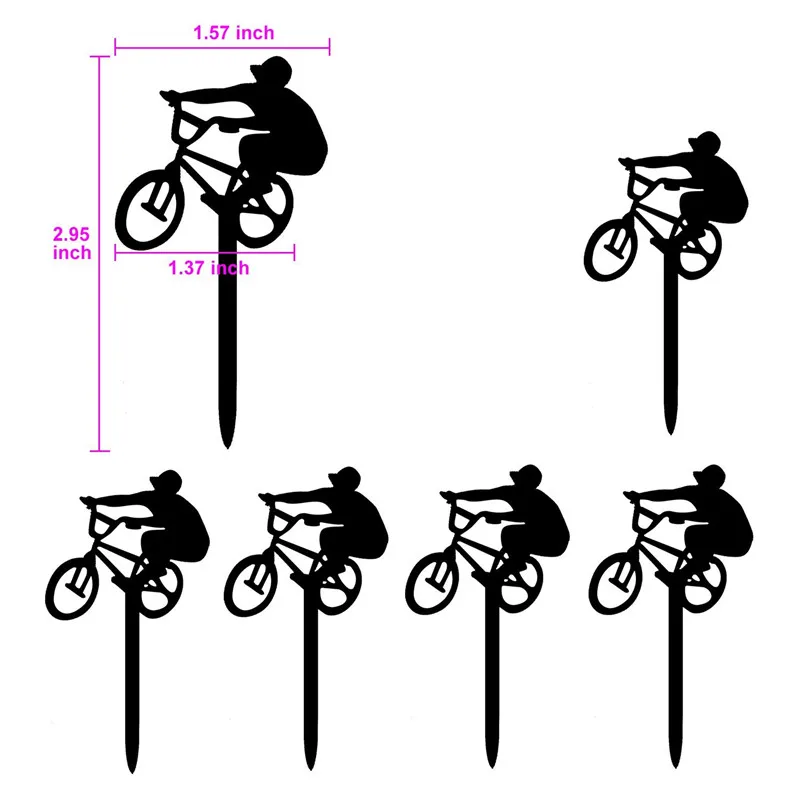 Топперы для кексов велосипедные акриловые топперы свадебного душа дня рождения