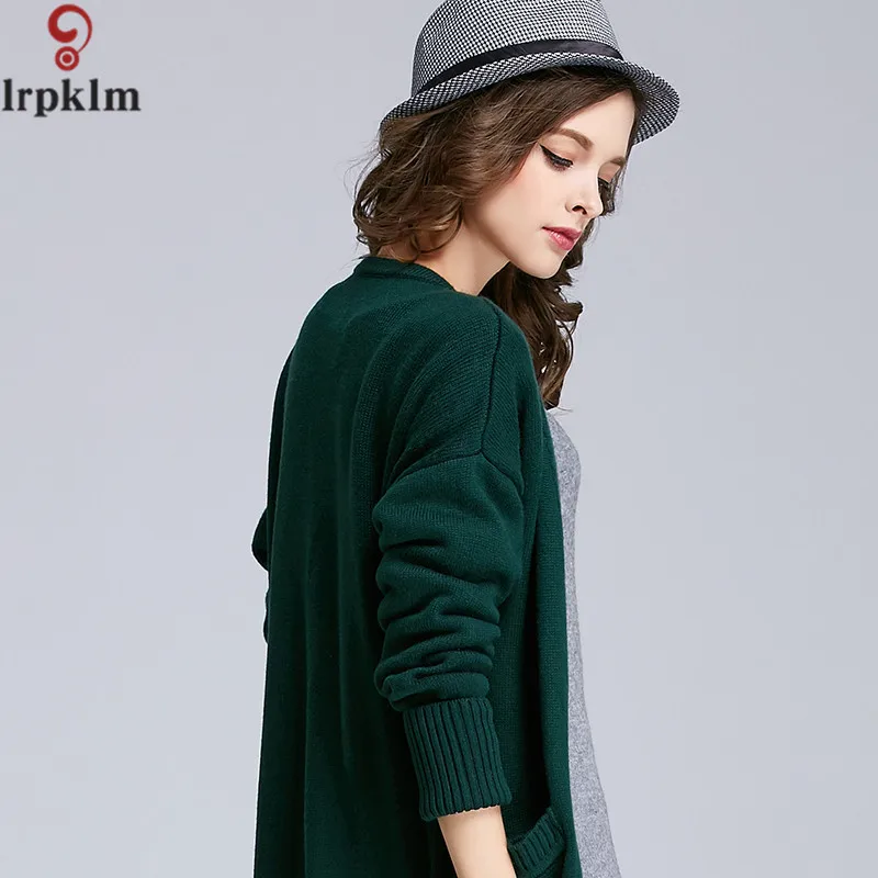 2017 осенне-зимнее Теплое повседневное длинное пальто-свитер высокого качества
