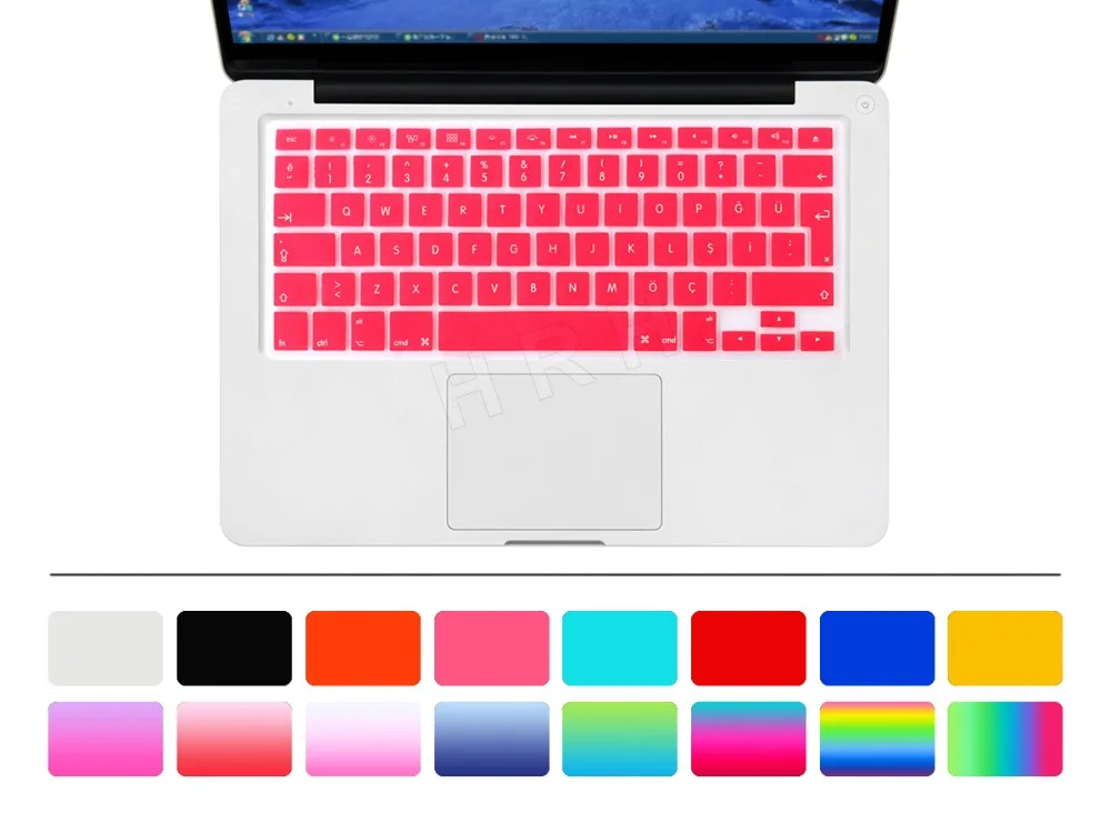 Турецкий язык TU ЕС/Великобритания силиконовая клавиатура защитный чехол для MacBook