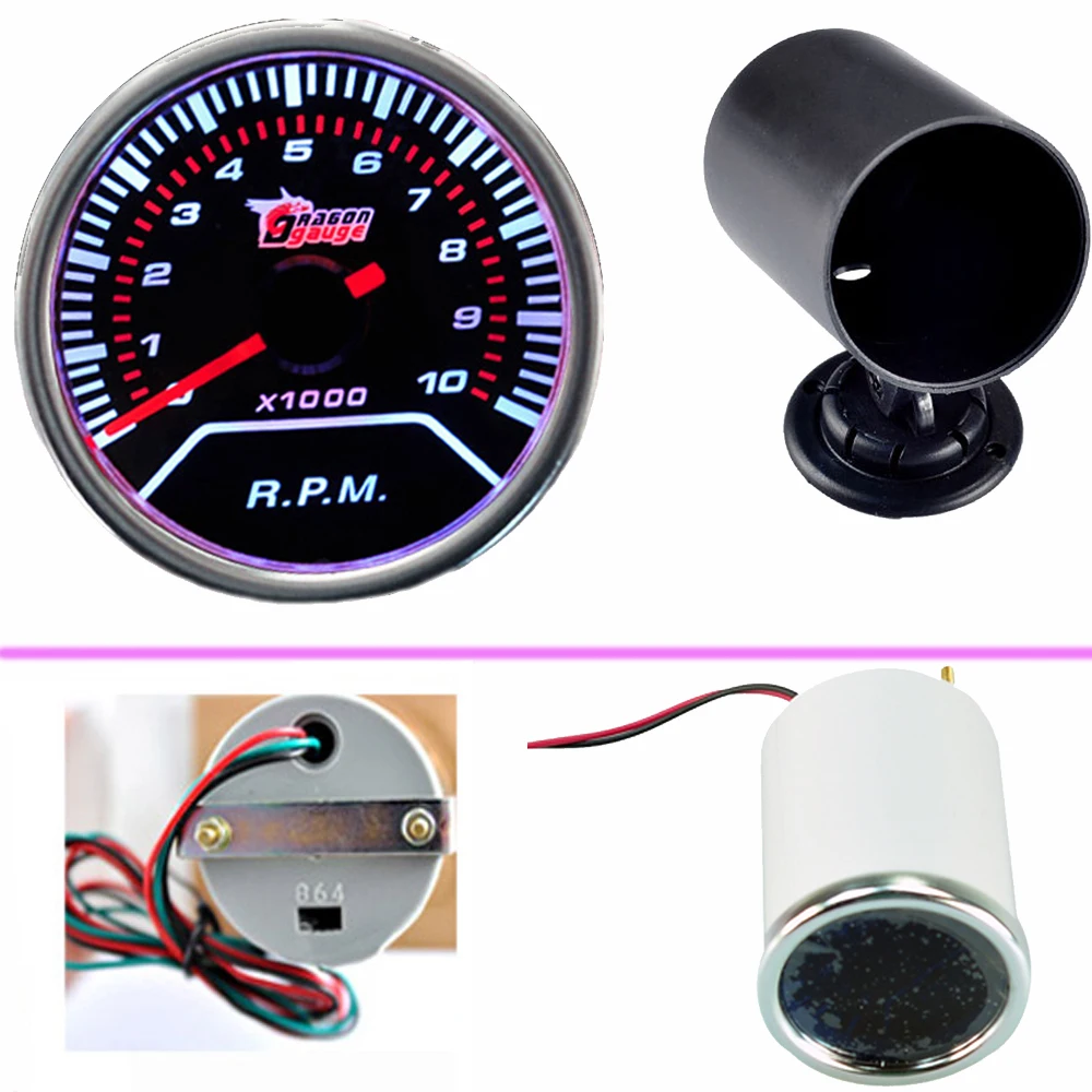 Тахометр EE support Автомобильный Универсальный 2 дюйма 52 мм + черный|tachometer|tachometer carpod