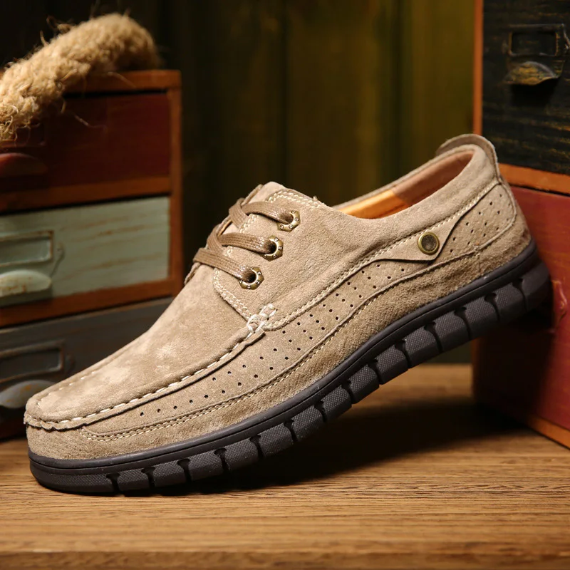 Весна Осень Замши Мужчины Повседневная Обувь Британский Стиль Отдыха Рабочая