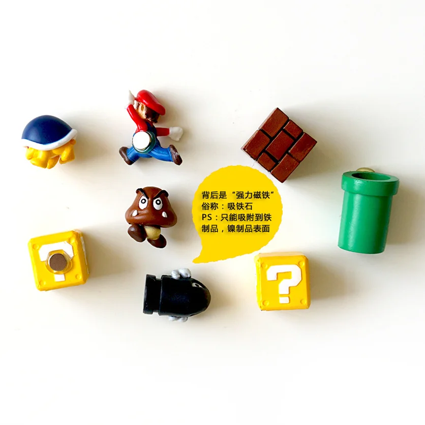 10 шт. 3D Super Mario Bros. Магниты на холодильник стикер сообщений смешные девочки