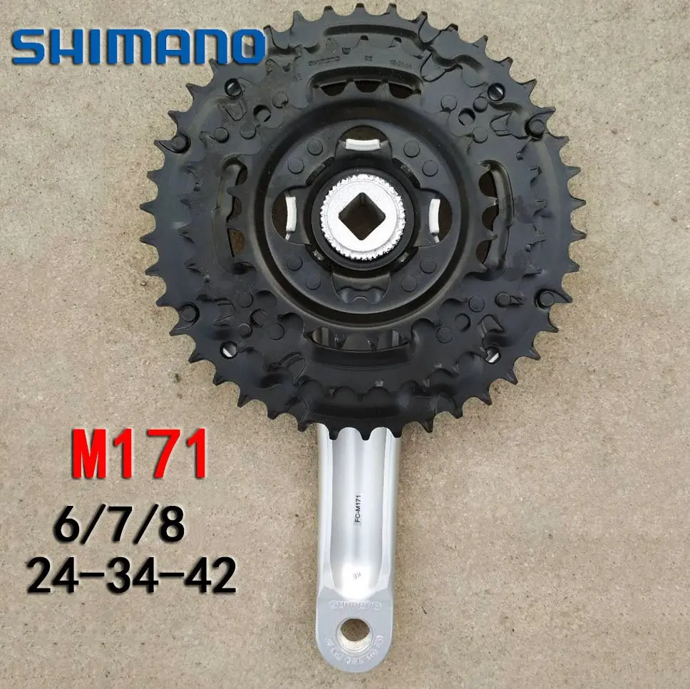 Shimano FC M131 M171 6/7/8s 24s Картер для велосипеда квадратный MTB 42T 34 24 170 мм 28 38 48T|Шатун и
