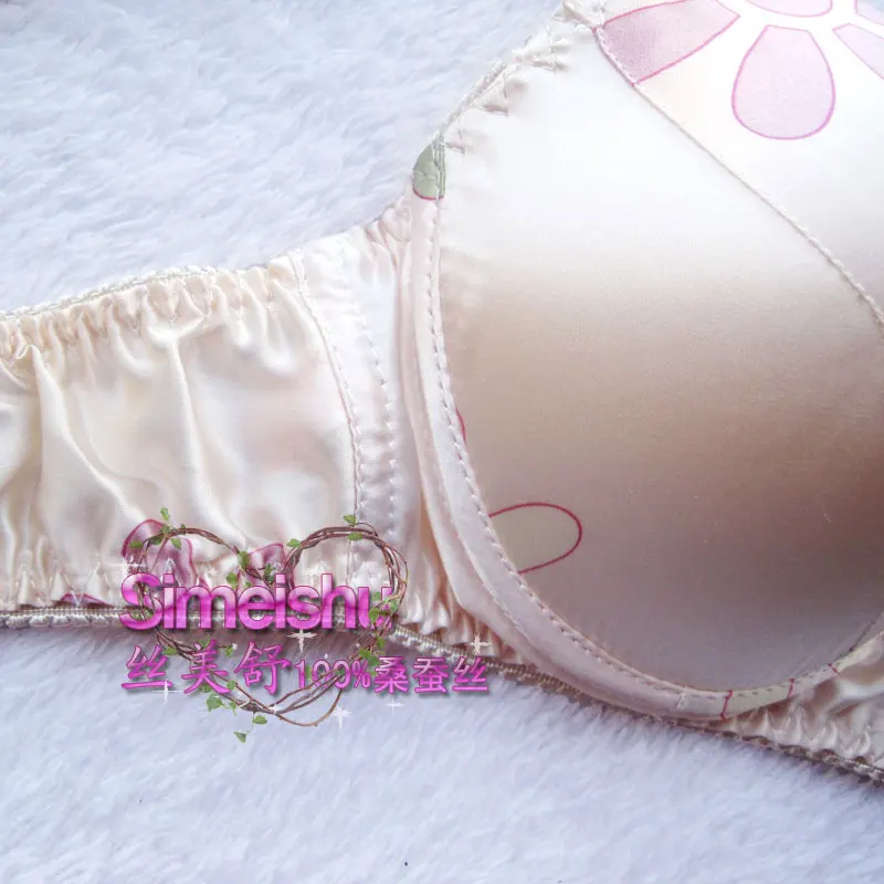 Комплект нижнего белья с принтом 100% шелк бюстгальтер + нижнее белье шелковый