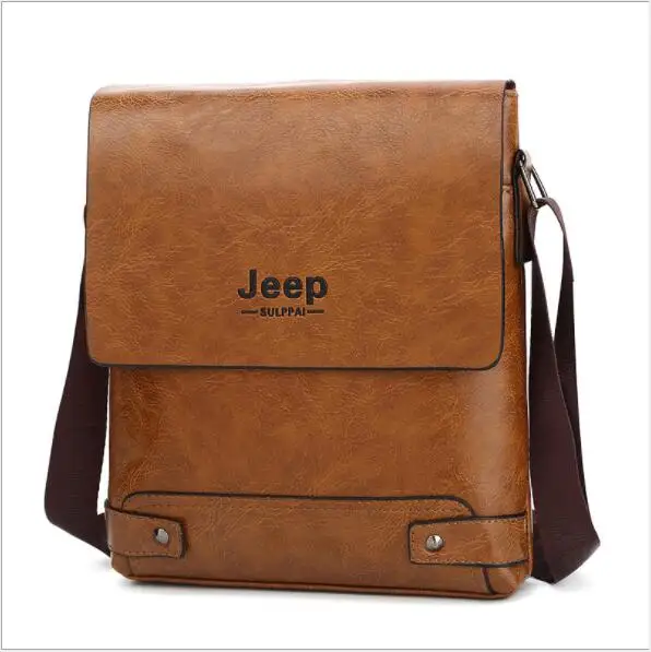 New Jeep Men's Bag Business Bag Men's Shoulder Messenger Bag Jeep Leather Casual Bag