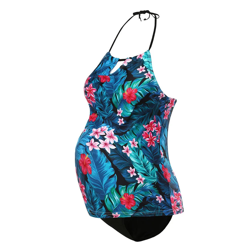 Женский купальник бикини с цветочным принтом летний для беременных пляжная