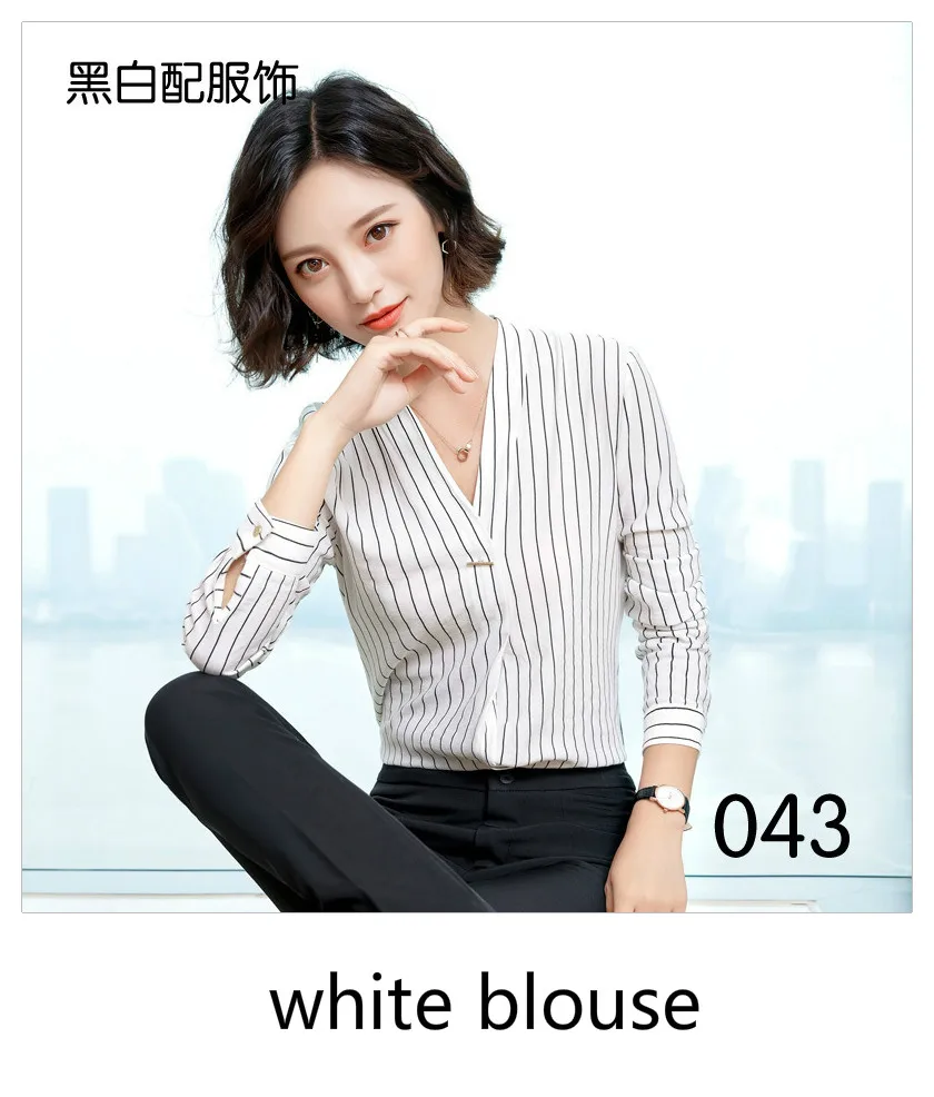043 striped shirt Тонкий женский Блейзер, Женское пальто, костюм, формальная повседневная куртка, костюм на одной пуговице, женские блейзеры, офисная одежда, Casaco Jaqueta - Цвет: 043 striped shirt