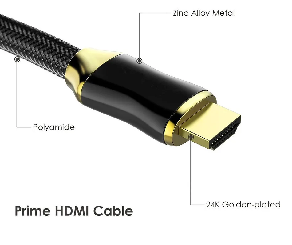 Кабель HDMI в HDMI 4k кабель 2,0 Версия роскошный позолоченный кабель-адаптер для мужчин и женщин 3D для проектора HD tv STB кабель для ноутбука