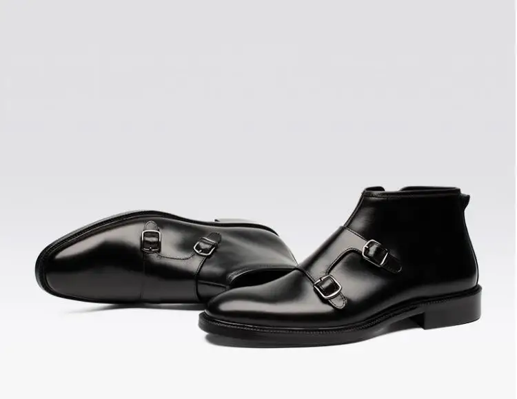 Классические ботинки для мужчин натуральная кожа без застежки римские сапоги