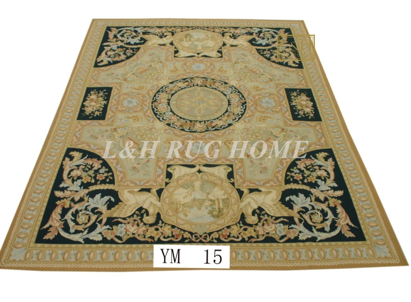 Бесплатная доставка 9 'x 12' Aubusson ковры шерстяные красный дизайн французский