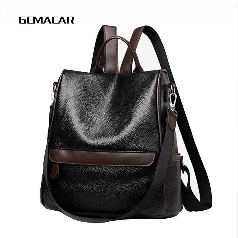 

Новый Повседневный полиуретановый женский Противоугонный рюкзак, высококачественный рюкзак, коричневый, красный, большая вместительность...