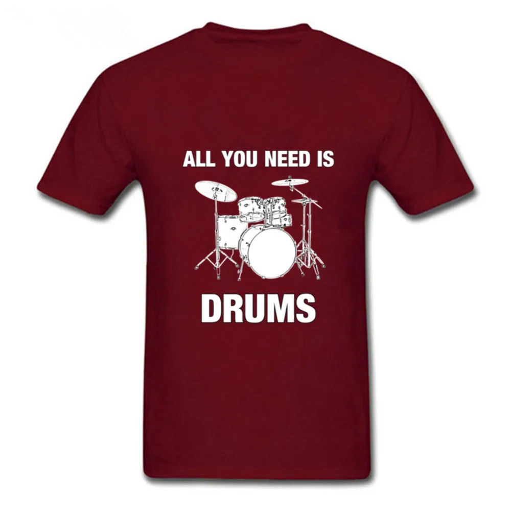 Мужская футболка Camisetas с надписью All You Need Is Drums хлопковая короткими рукавами для