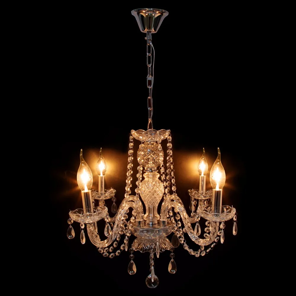 Отправка из США! Элегантная хрустальная люстра современные светильники 4 лампы