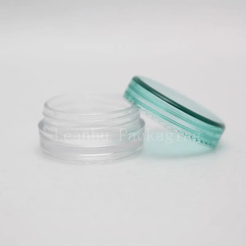 Green Lid 100x2 г маленький размер дорожный крем банка бутылки Макияж дизайн ногтей пластиковый Косметический Контейнер Пустой Образец дисплей горшок Олово хранения - Цвет: Green Lid