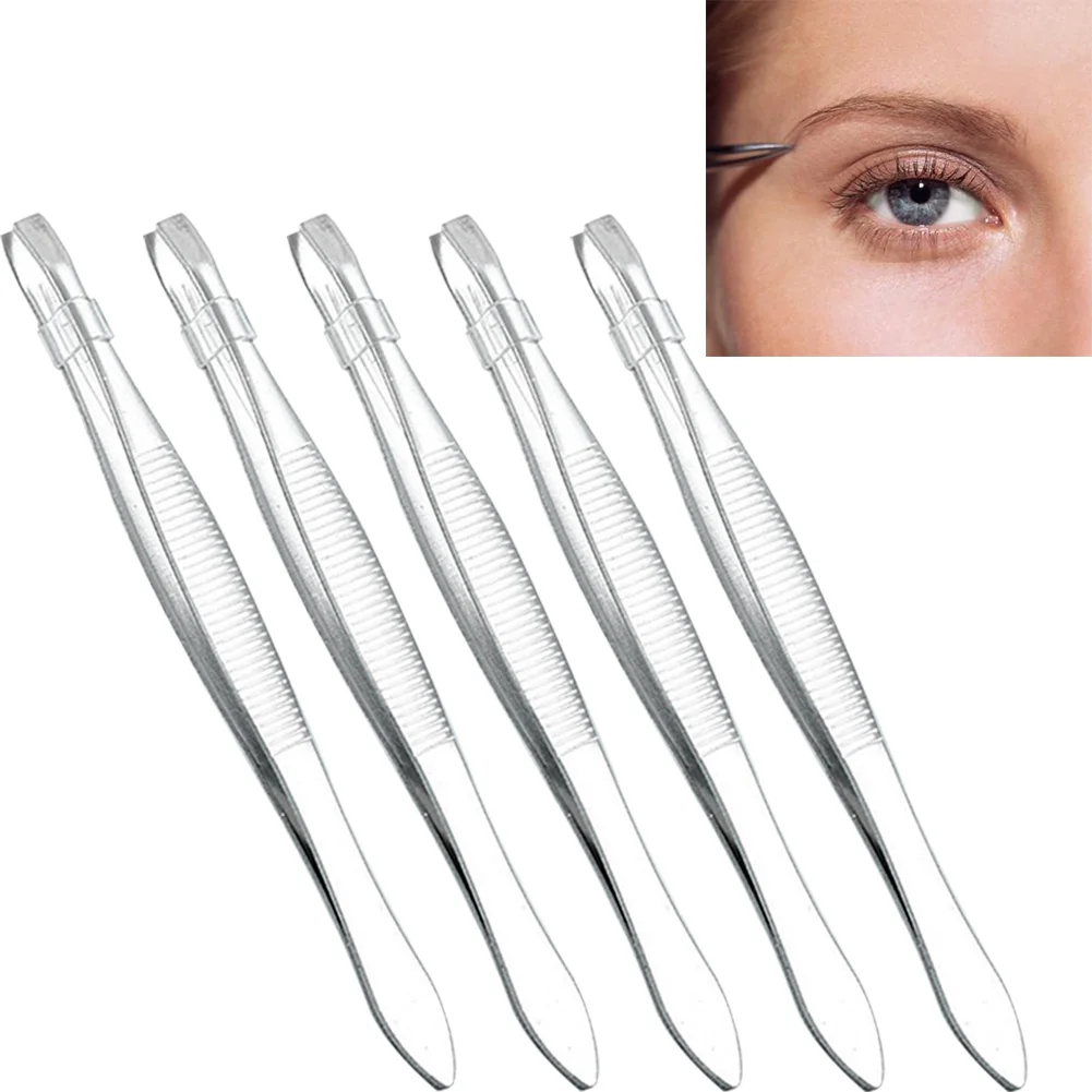 5Pcs Stainless Steel Eyebrow Tweezers Face Hair Removal Clip Makeup Tool Women Cosmetics Beauty Wholesale | Красота и здоровье
