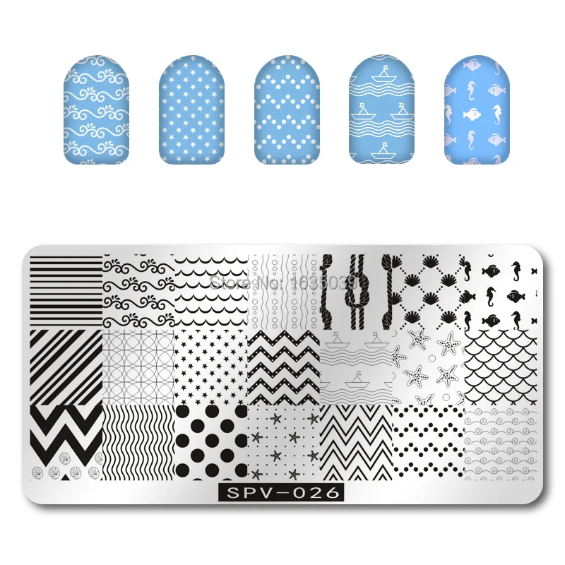 Высокое качество SPV ногтей шаблон изображения пластины кружева цветок медаль