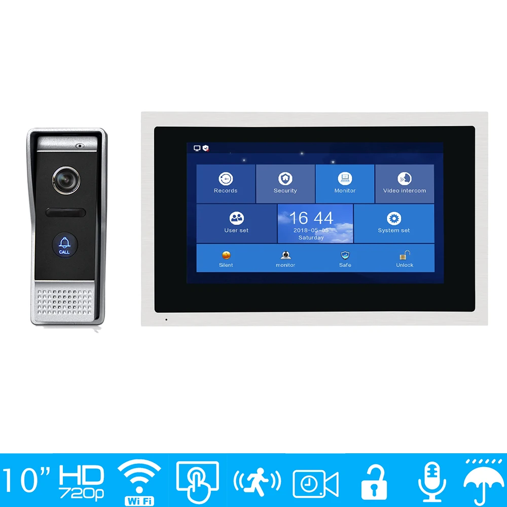 Бесплатная доставка 1.0MP 720P HD WIFI IP 10 &quotсенсорный экран видеодомофон домофон