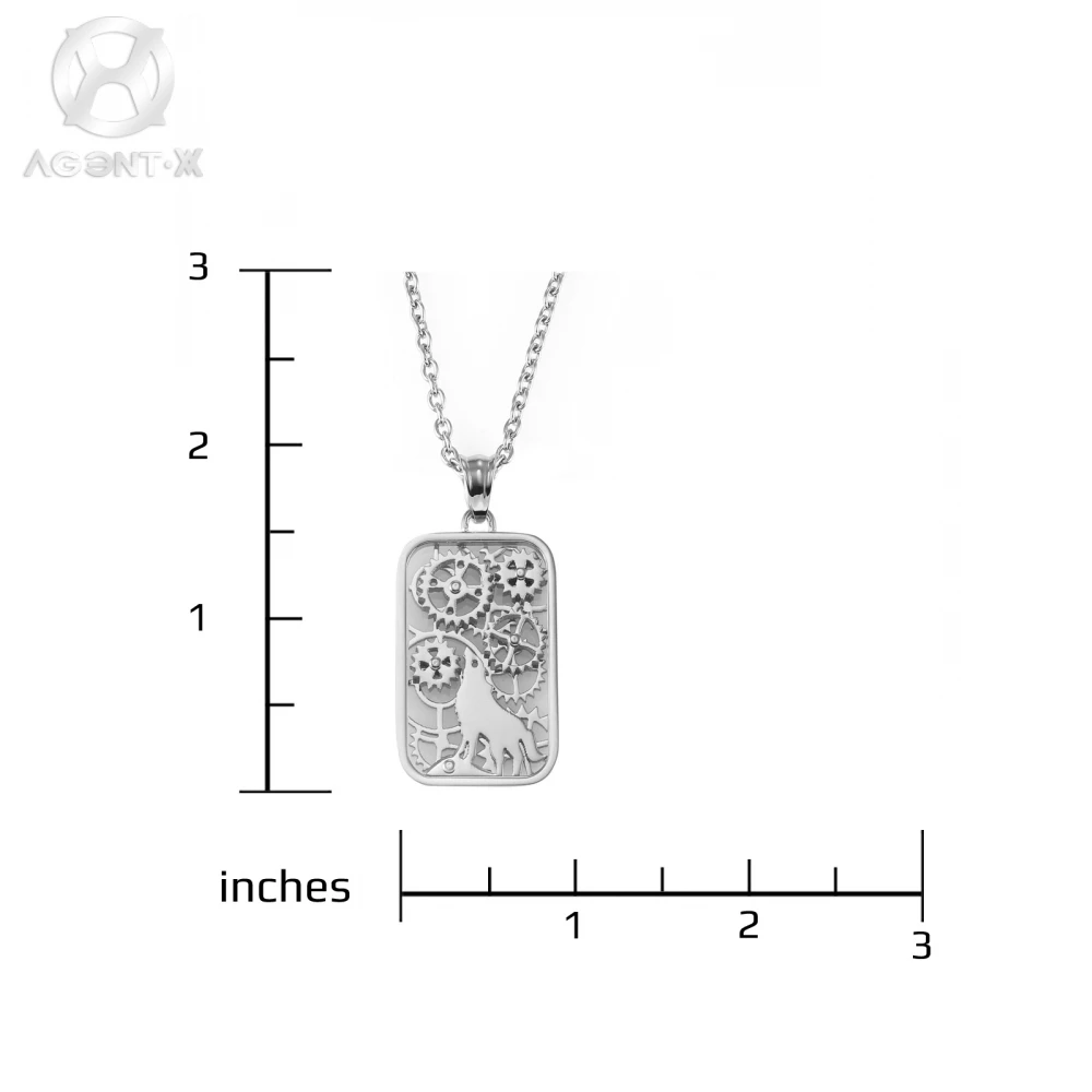Agentx Уникальный Серебряный полые механические волк dog tag кулон Талисманы Colar Сталь
