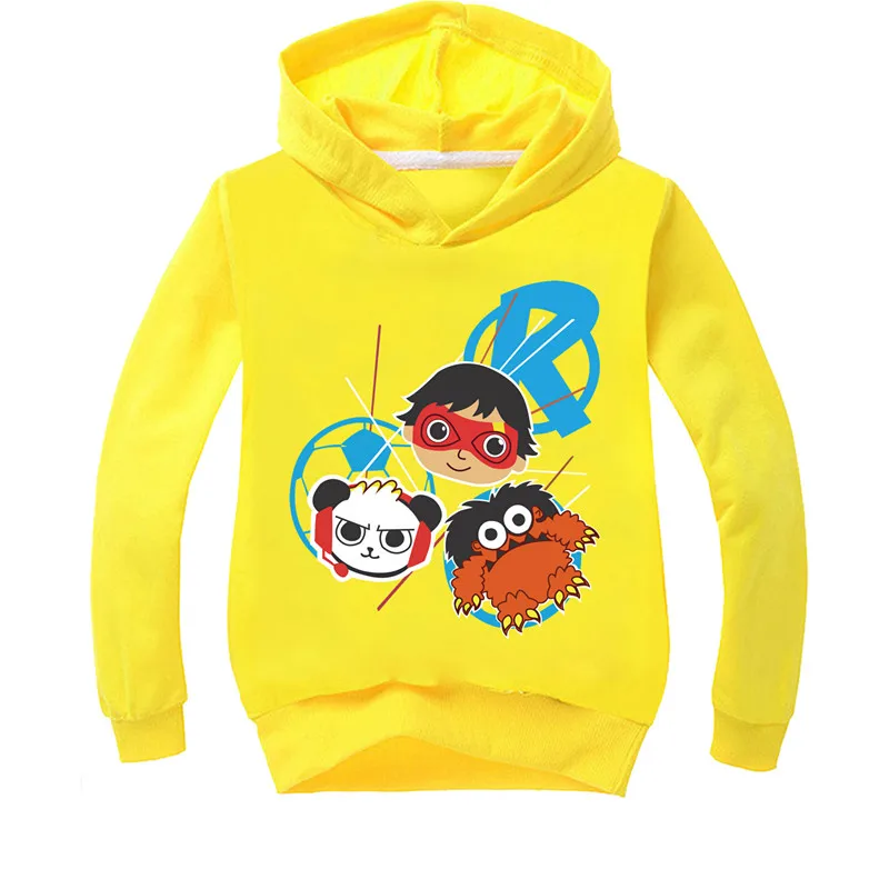 Новинка игрушки Райан обзор мультяшная футболка с длинным рукавом для мальчиков