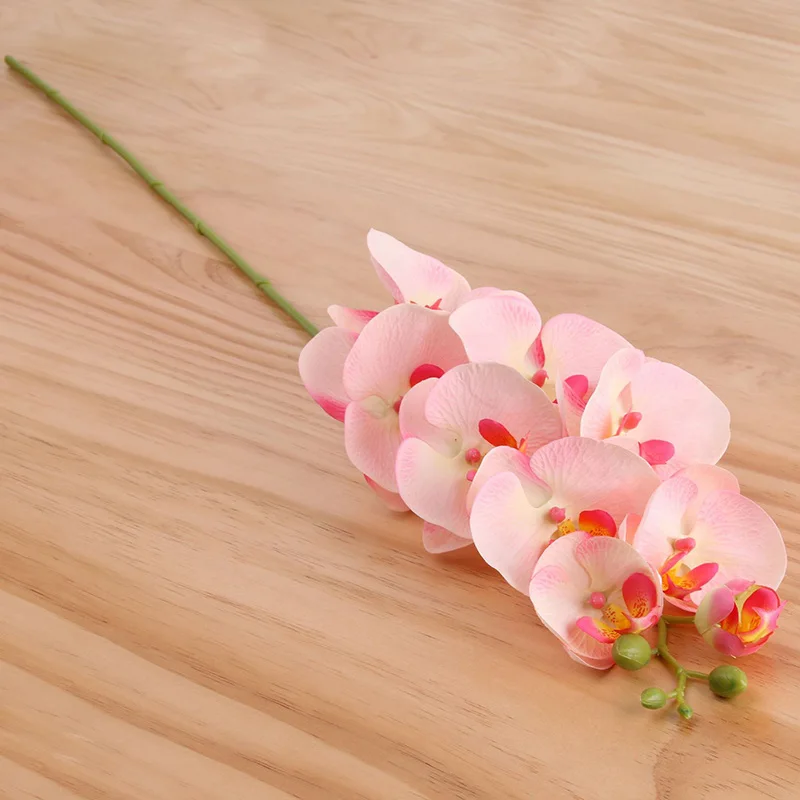 1 шт. 9 голова бабочка Орхидея, искусственные цветы DIY горшечные растения decora свадебные декорации цветок поддельные растения - Цвет: Pink