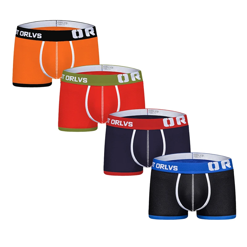 ORLVS новый бренд Мужские Трусы Дышащие Боксеры хлопковое мужское белье U выпуклая