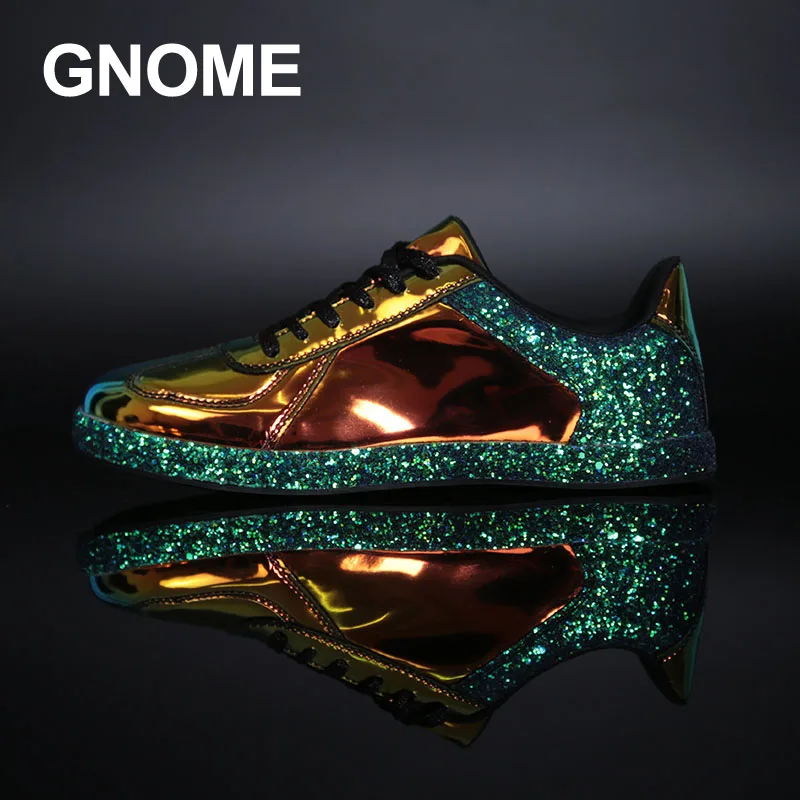 Женские туфли оксфорды GNOME модные повседневные Блестящие Кроссовки балетки