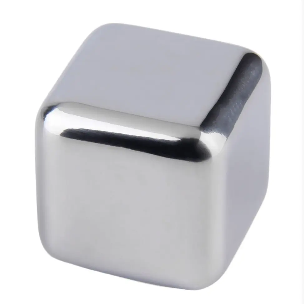 2 pcs Reusable Stainless Steel Whiskey Cooler Stones Ice Cubes Chillers Drink | Дом и сад