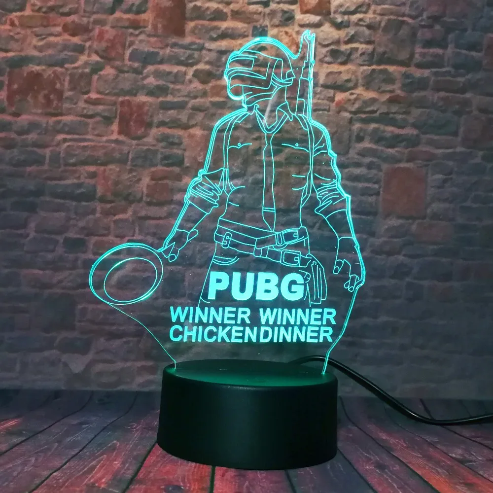 Крутой 3D новый популярный в мире игровой плеер FPS Unknown's Battlegrounds Lamp PUBG Winner