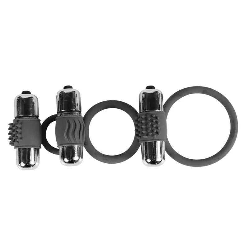 Силиконовая Тройная стимуляция вибрационное кольцо на член задержка