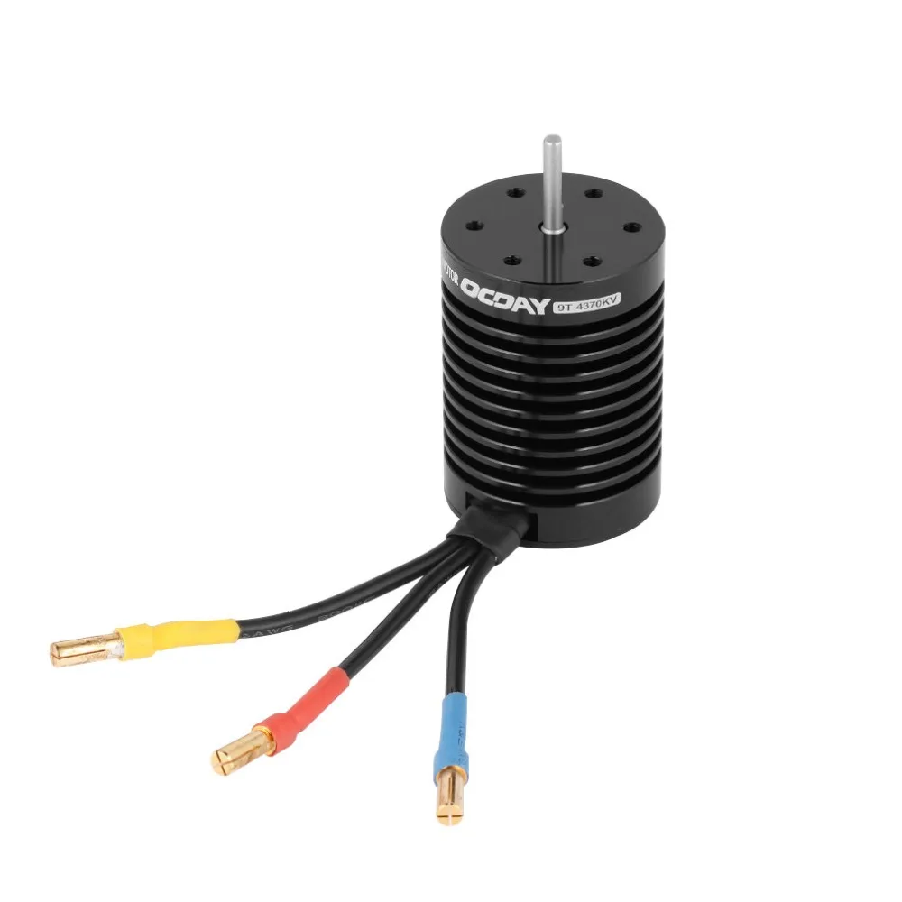 RC двигатель 1:10 9T 4370KV 10T 3930KV 4P бесщеточный мотор с ЧПУ для 1/10 RC автомобиля Черный
