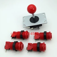 free shipping reyann 8 way arcade joystick 4 x happ style arcade button with microswitch for arcade sticks usb connector red