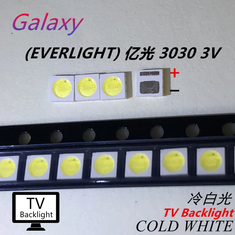 Светодиодная подсветка EVERLIGHT 50 шт. 1 Вт 3030 3 в холодный белый 80-лм приложение для ТВ