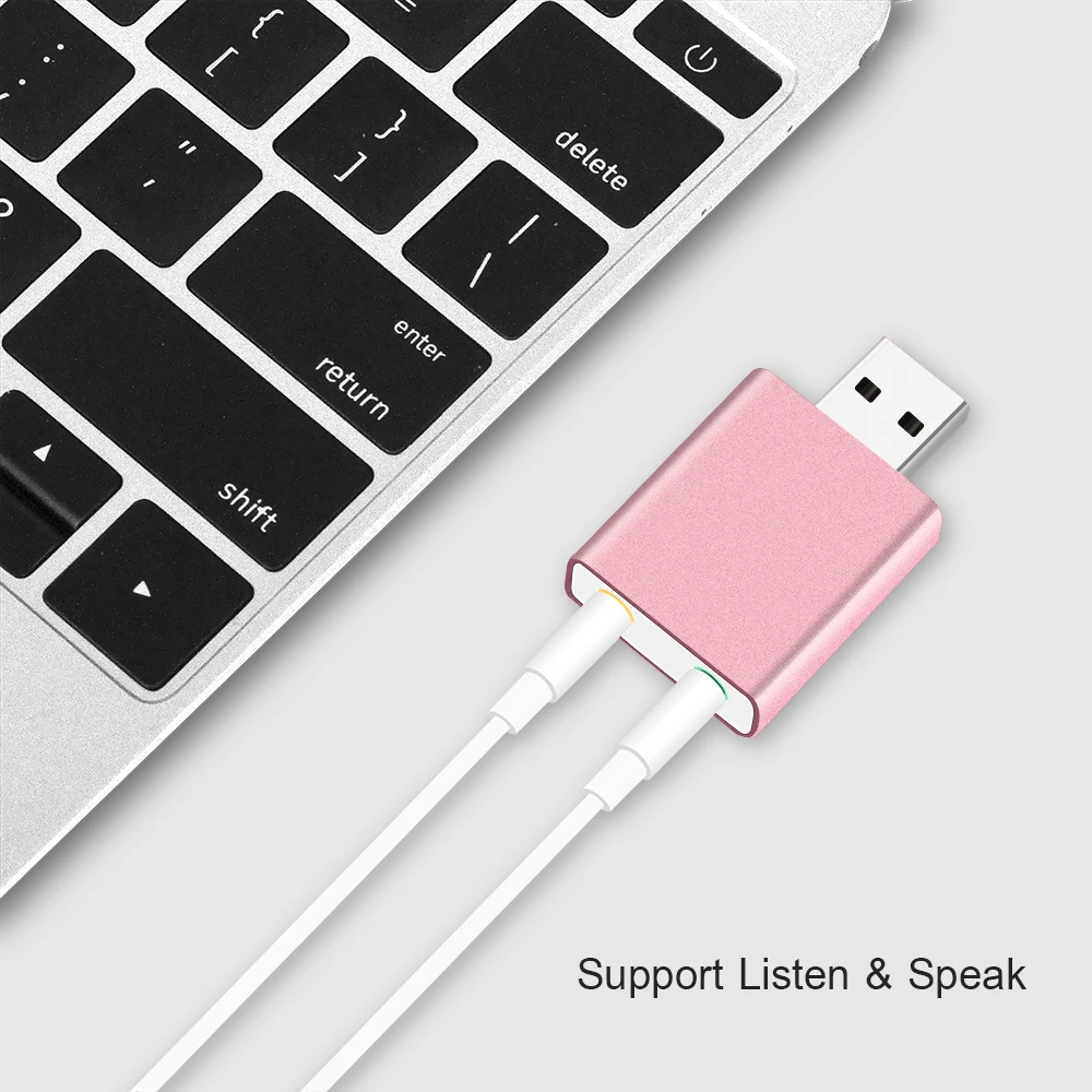 USB звуковая карта, GOOJODOQ 7,1 внешний USB разъем 3,5 мм адаптер для наушников стерео аудио микрофон Звуковая карта для ПК компьютер Ноутбук