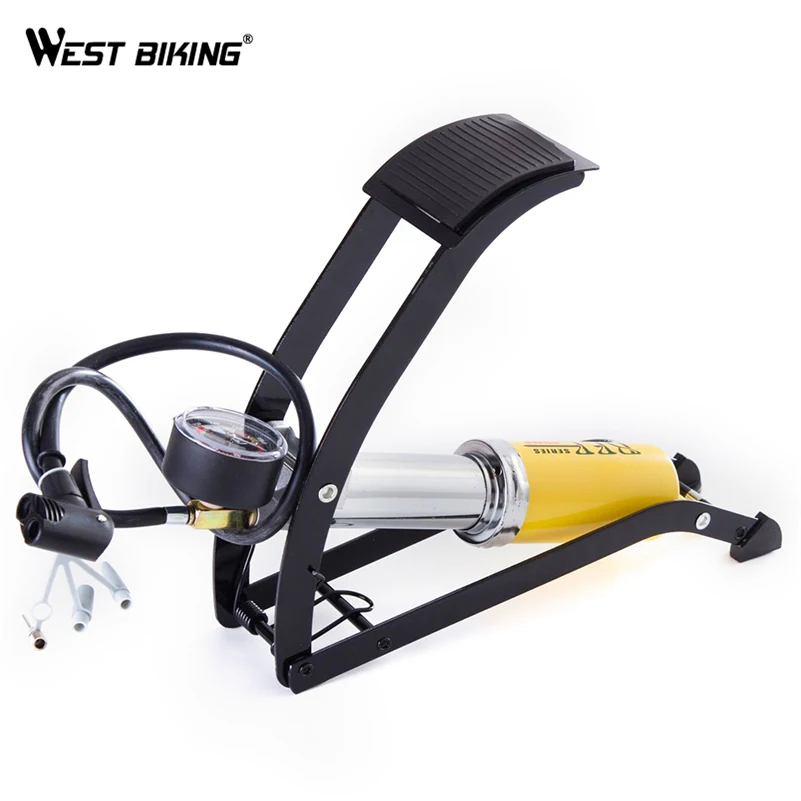 WEST BIKING 200 psi велосипедный напольный насос одноцилиндровый портативный ножной