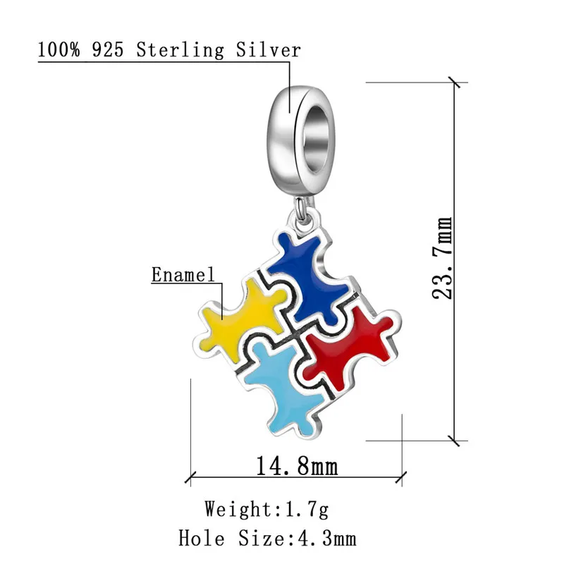 Аутентичные бусины из стерлингового серебра 925 пробы искусственное украшение