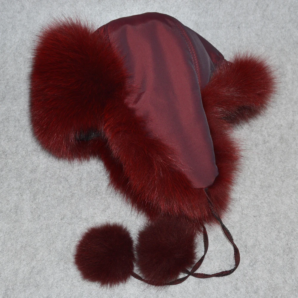 Зимняя ветрозащитная России из натурального меха лисы шапка теплая для женщин и