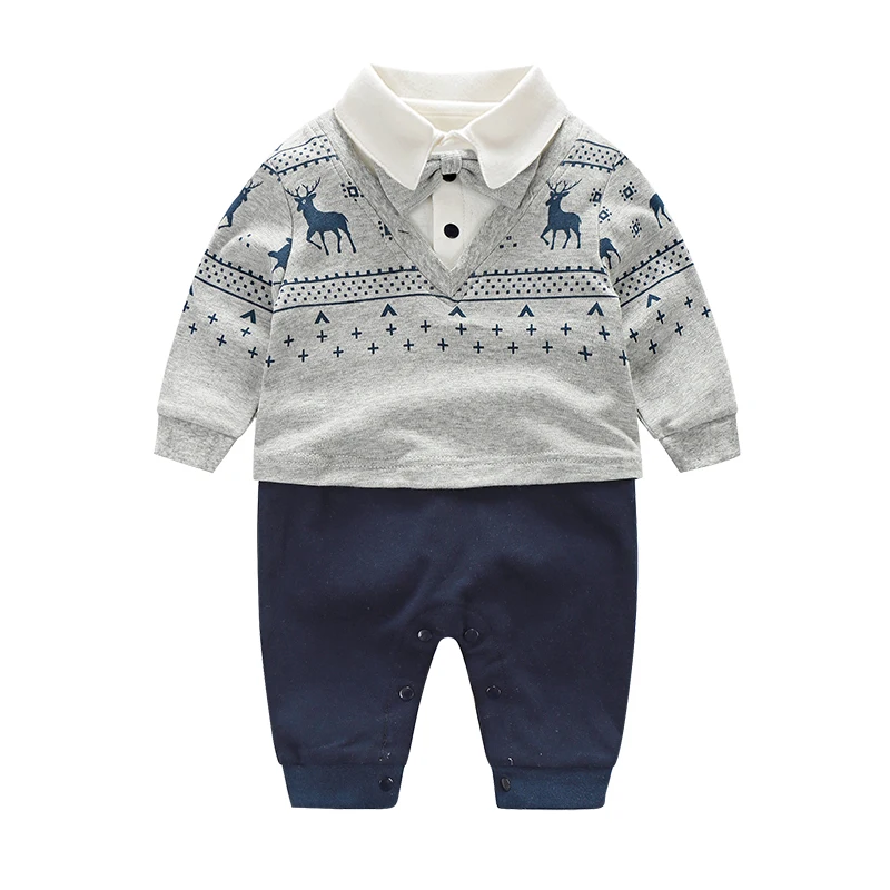 YiErYing Baby Clothes 2018 New Fashion Cotton Long Sleeve Tie Gentleman For Boy Party Rompers Infant Jumpsuits Clothing |