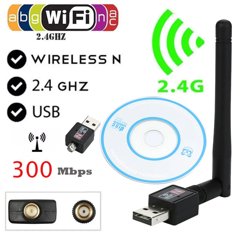 HIPERDEAL USB 300 Мбит/с 802.11n/g/b мини USB Wifi адаптер Wi-Fi сеть LAN карта ж/антенна семейный обмен сетевое устройство JANN07