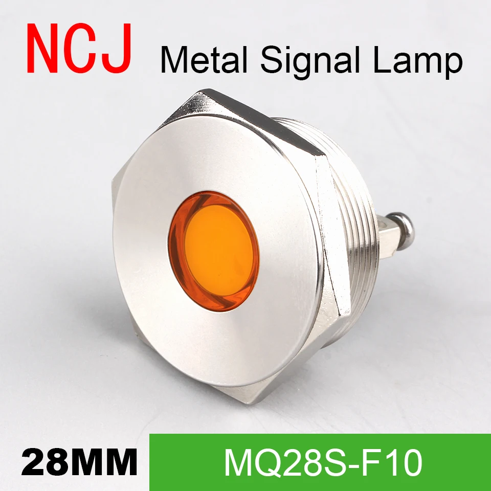 Металлическая светодиодсветодиодный сигнальная лампа NCJ 28 мм индикатор пилота