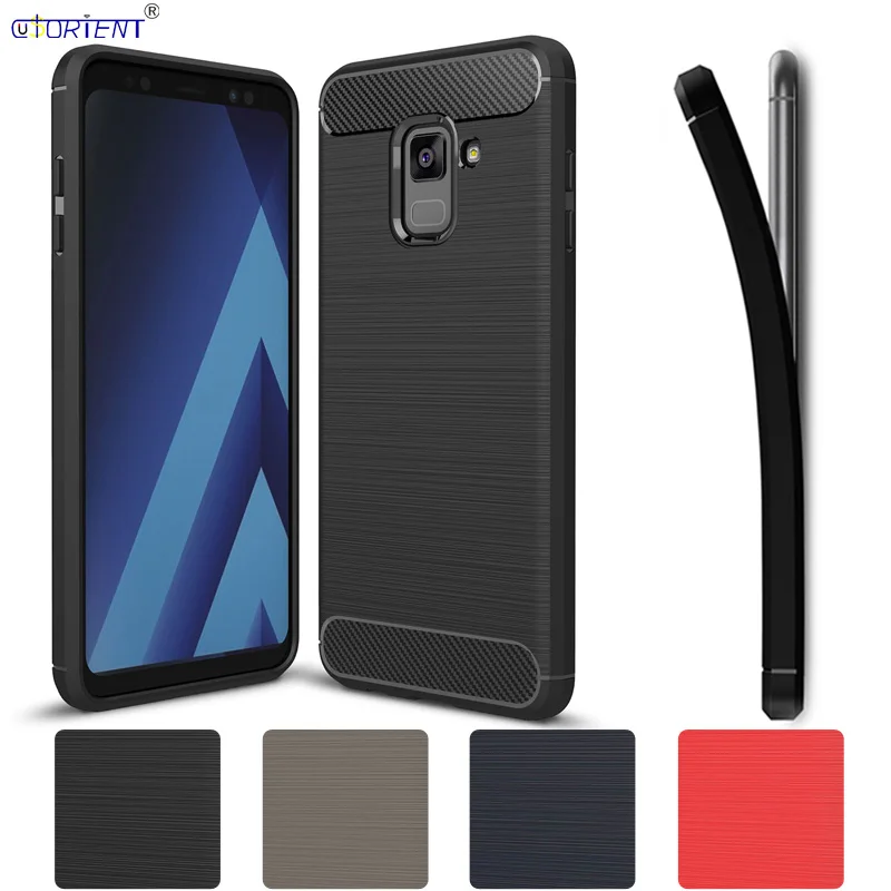 Ультратонкий чехол из углеродного волокна для Samsung Galaxy A8 Plus 2018 + A730 с защитой от
