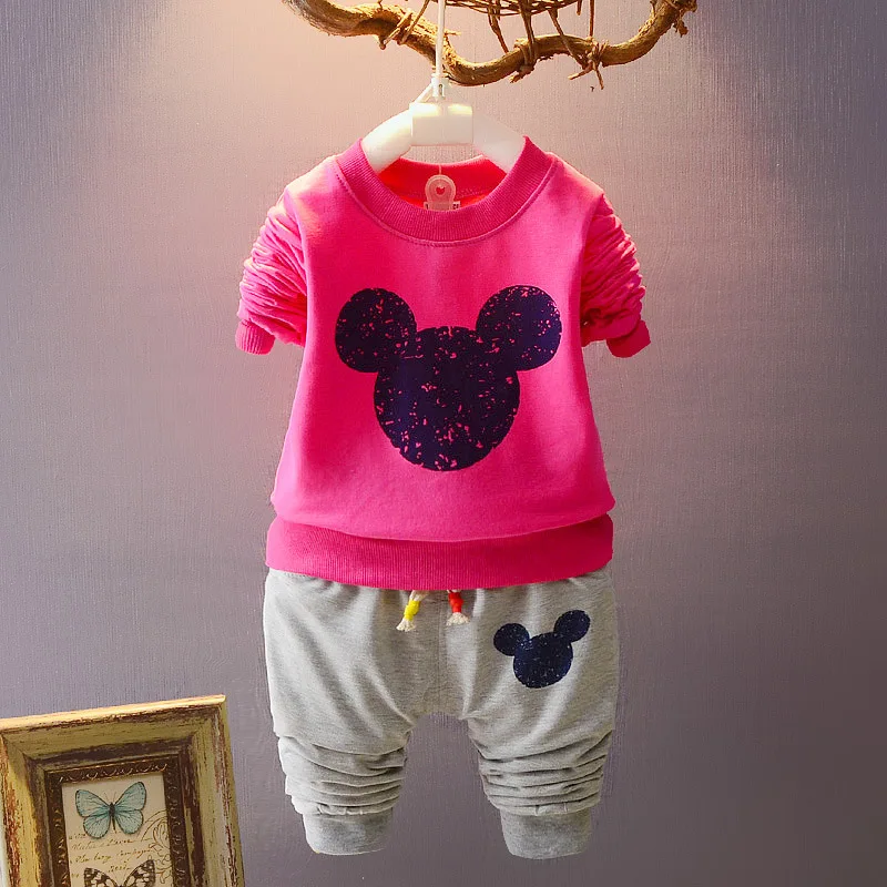 Minnie Mickey Brand Cartoon Kids Boutique Costume Set Boy Sportswear High Quality Baby Girl's Clothes (Clothes + Pants) 2 Pieces | Детская