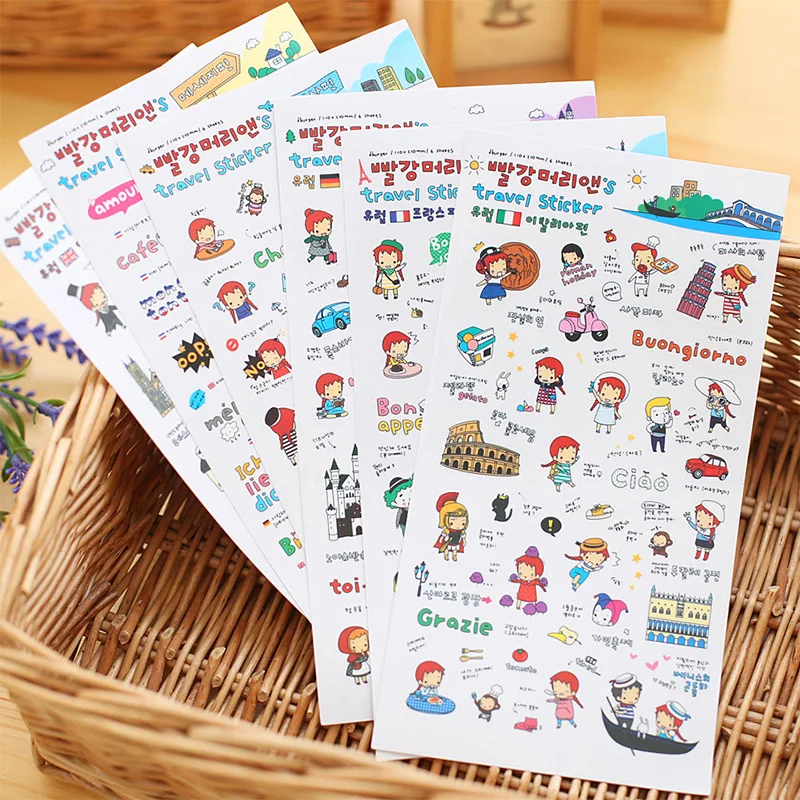 Милые картонные наклейки для дневника сделай сам канцелярские принадлежности