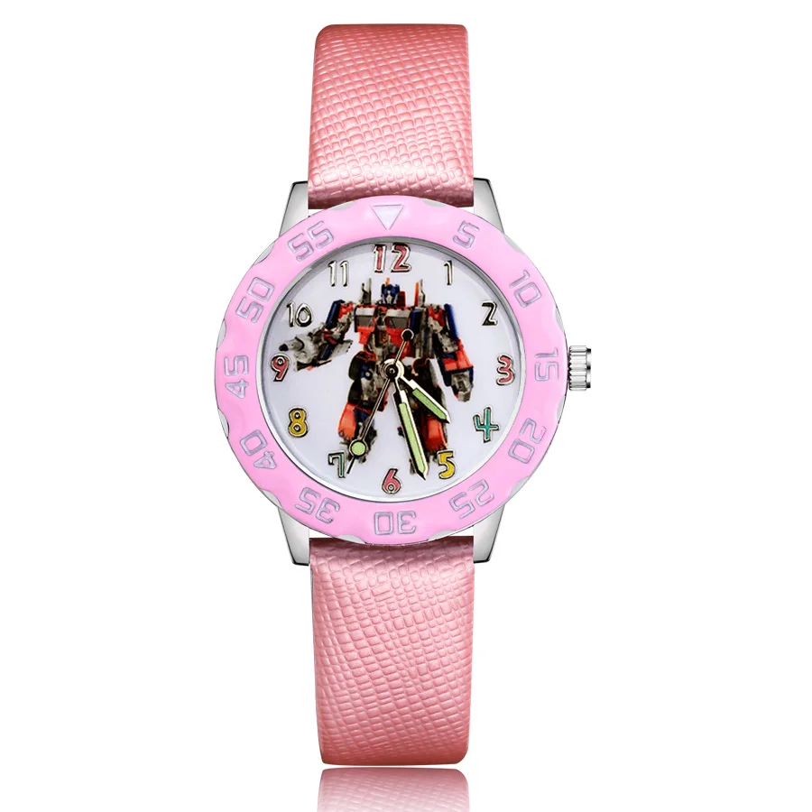 

Fashion Cartoon Robot Style Children's Kids Student Girls Boys Quartz Leather Wrist Watches Clcok JM64