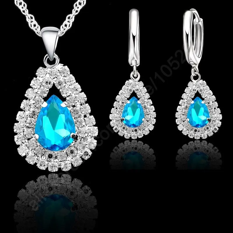 Комплект из колье и серёг серебра 925 пробы|necklace earring set|jewelry setsdrop jewelry sets |