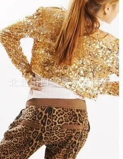 New Girl Shine Glitter Sequin Short Jacket Coat Crop Top Hot Jazz Dance Costume | Женская одежда