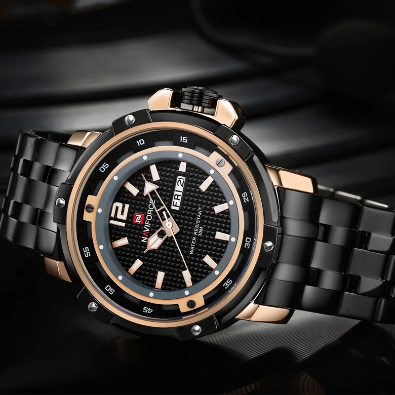 Мужские часы NAVIFORCE брендовые модные повседневные военные армейские нержавеющая