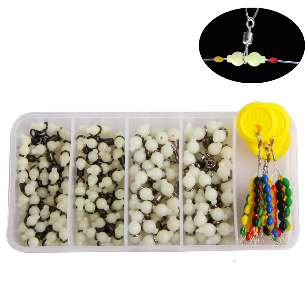 220 шт./кор. светящийся 3-ходовой Вертлюг для рыболовной лески крючок с плавающими