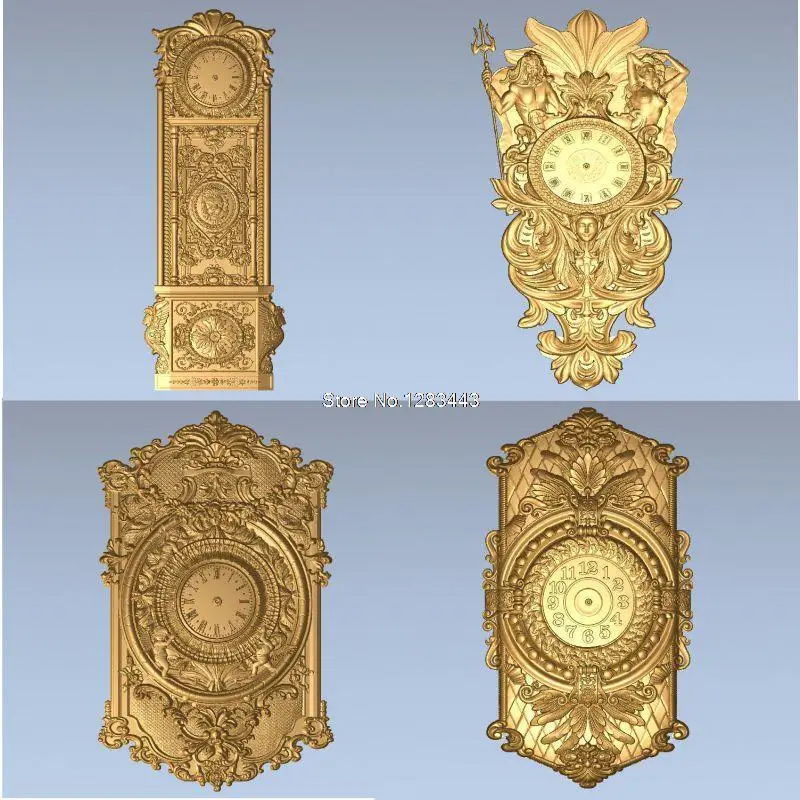 20 шт часы 3d модель STL рельеф для ЧПУ STL формат Horologe 3d модель для ЧПУ stl рельеф artcam vectric aspire